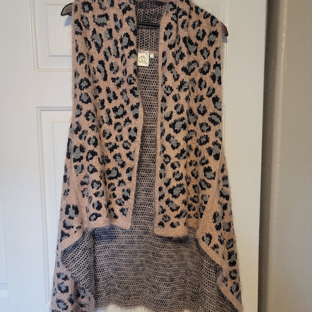 Chenille vest sweater high low